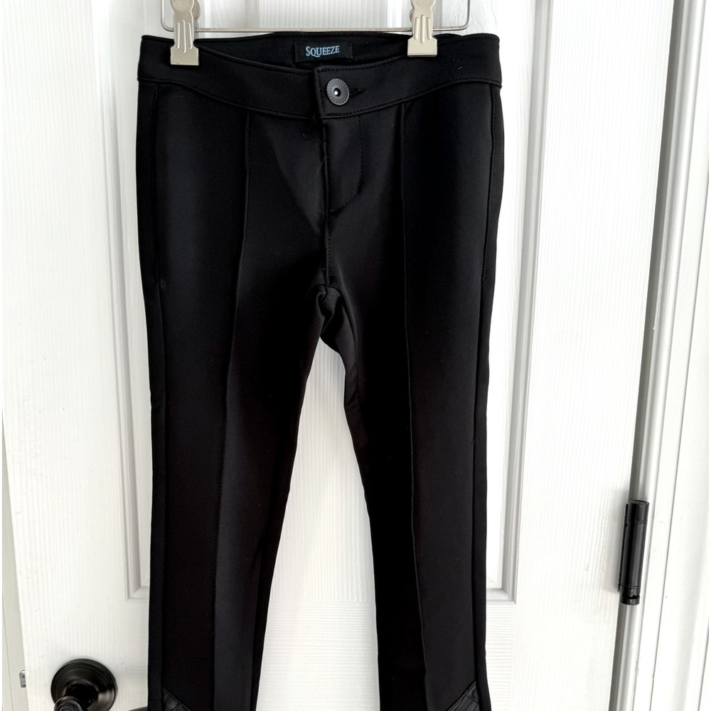 SQUEEZE Girls black dress pants faux leather 8